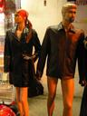 This shopkeeper has a sense of humor, or he doesnt have any pants in inventory.