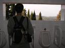 Urinals with a view. Great views in every direction from Marys hilltop home.