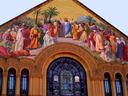 The painted chapel at Stanford University.