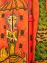 Art on the walls of a restaurant in Barrio Brasil.